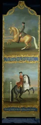 Der Manege-Galopp oder Carriere (oben) und Terre a Terre nach rechts von vorne gesehen (unten)